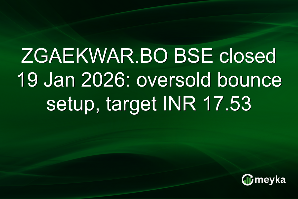 ZGAEKWAR.BO BSE closed 19 Jan 2026: oversold bounce setup, target INR 17.53