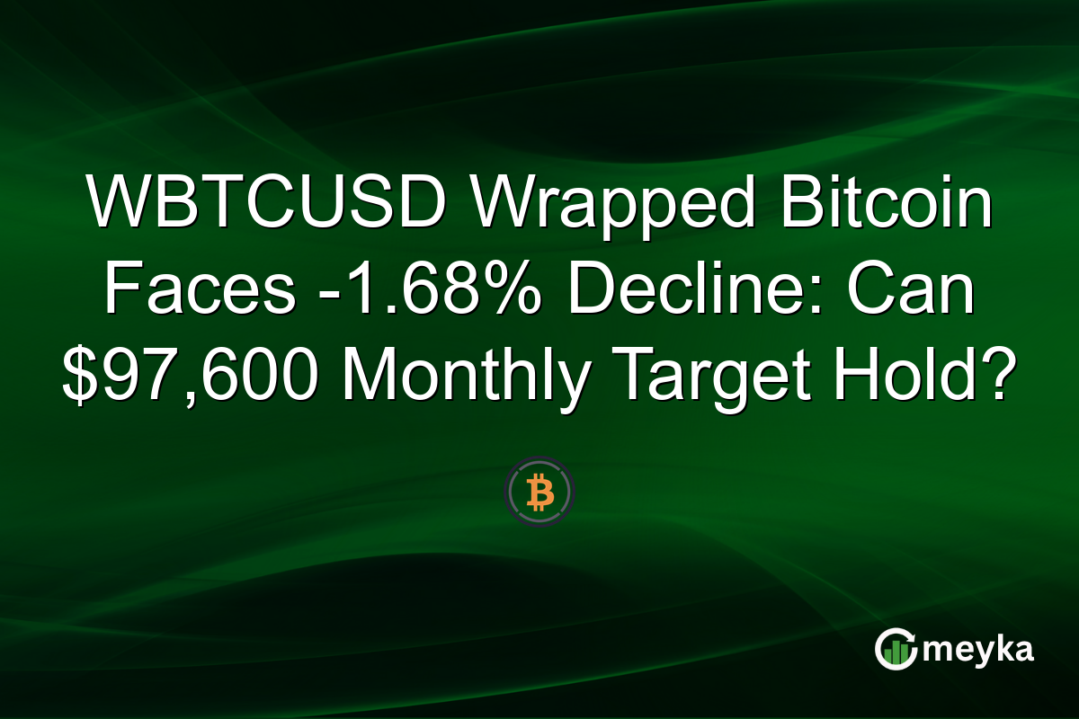 WBTCUSD Wrapped Bitcoin Faces -1.68% Decline: Can $97,600 Monthly Target Hold?