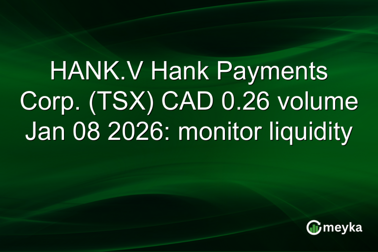 HANK.V Hank Payments Corp. (TSX) CAD 0.26 volume Jan 08 2026: monitor liquidity