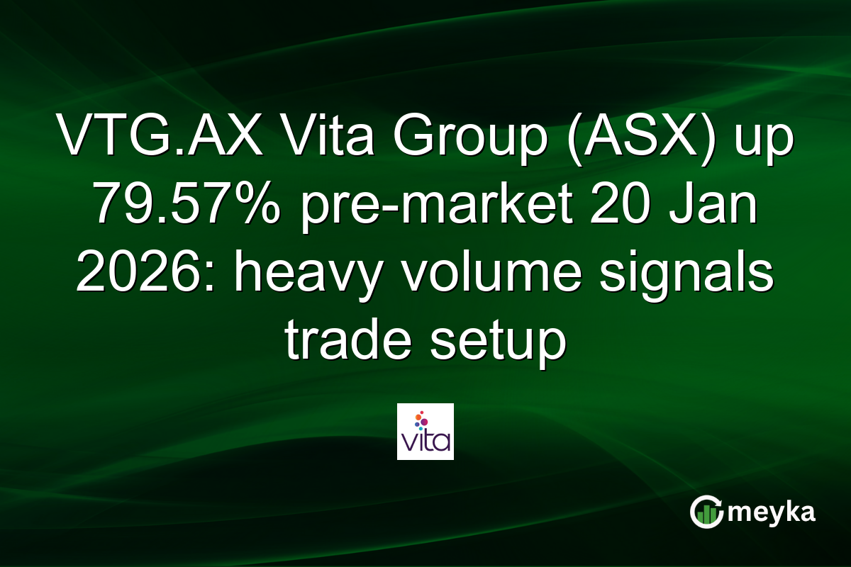 VTG.AX Vita Group (ASX) up 79.57% pre-market 20 Jan 2026: heavy volume signals trade setup