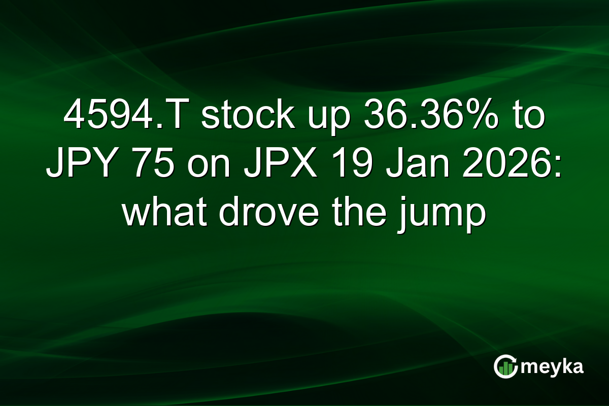4594.T stock up 36.36% to JPY 75 on JPX 19 Jan 2026: what drove the jump