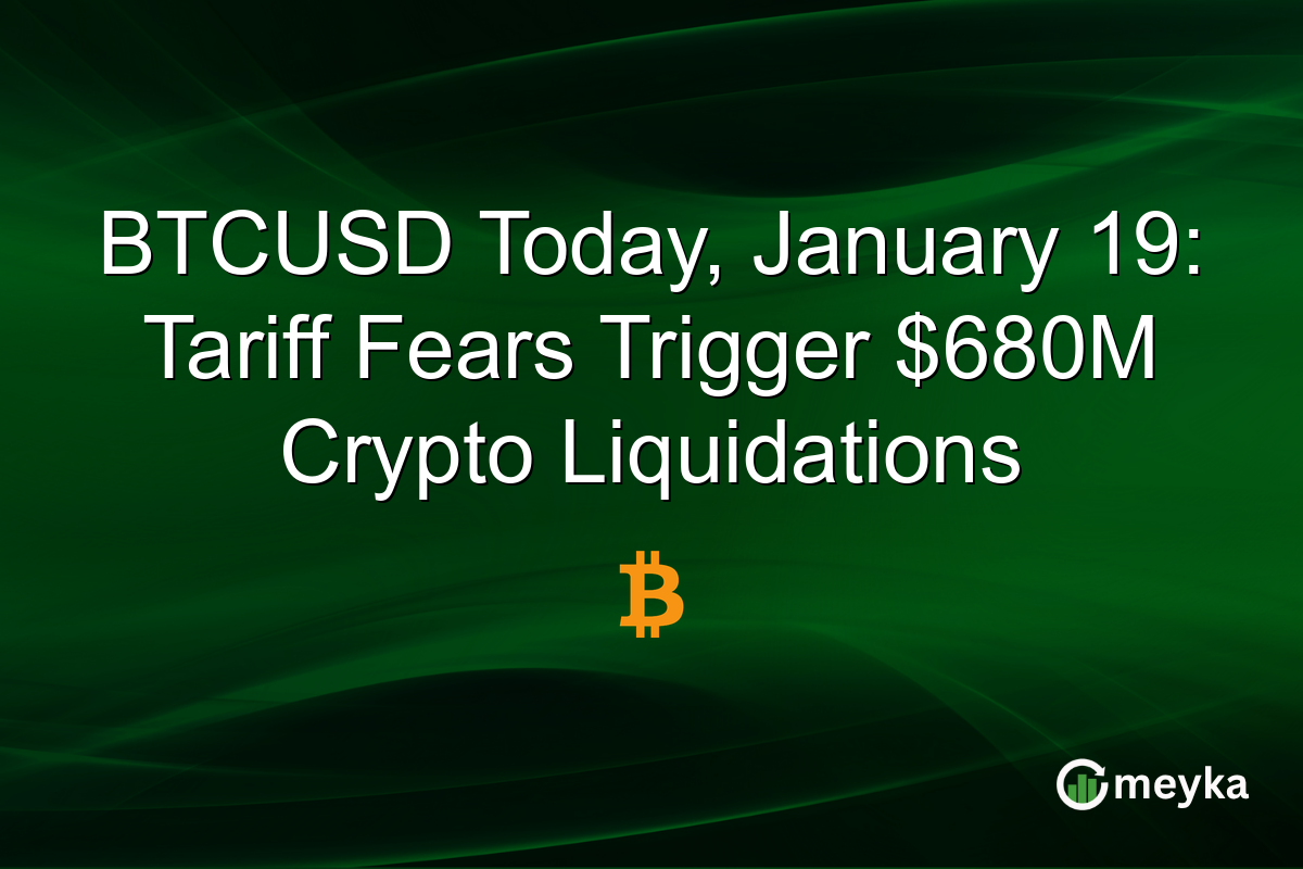BTCUSD Today, January 19: Tariff Fears Trigger $680M Crypto Liquidations
