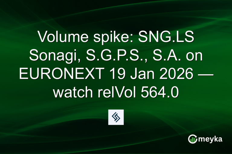Volume spike: SNG.LS Sonagi, S.G.P.S., S.A. on EURONEXT 19 Jan 2026 — watch relVol 564.0