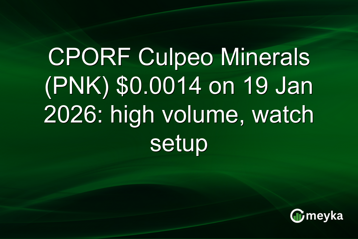 CPORF Culpeo Minerals (PNK) $0.0014 on 19 Jan 2026: high volume, watch setup