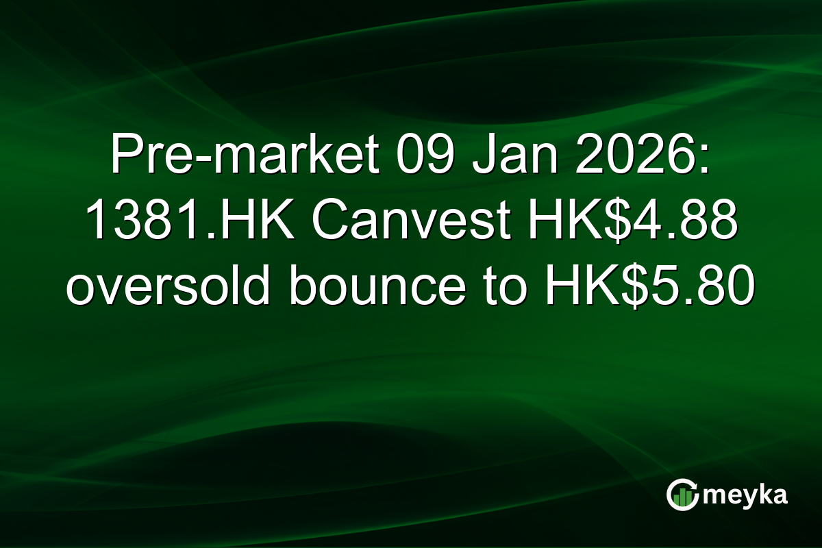 Pre-market 09 Jan 2026: 1381.HK Canvest HK$4.88 oversold bounce to HK$5.80