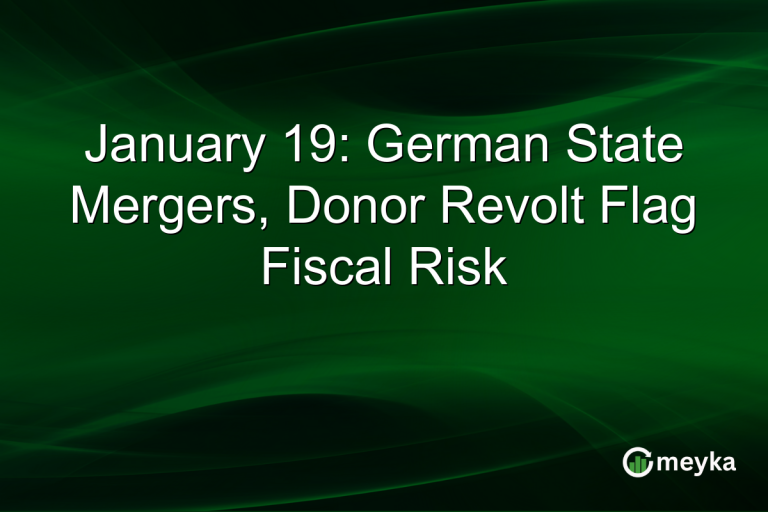 January 19: German State Mergers, Donor Revolt Flag Fiscal Risk
