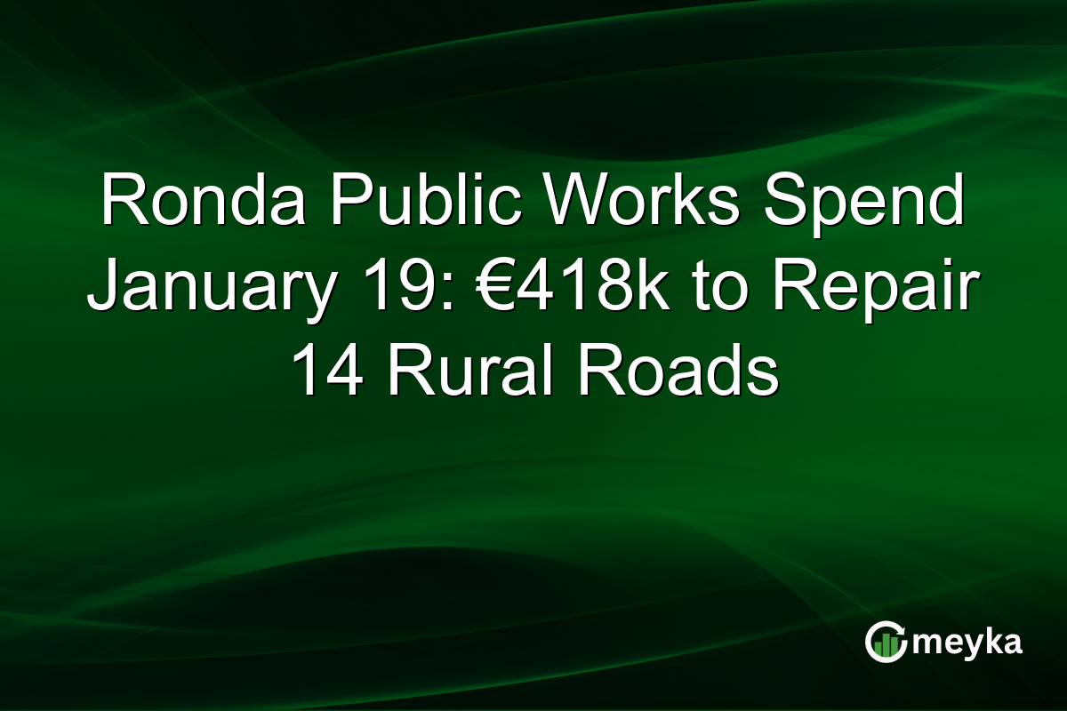 Ronda Public Works Spend January 19: €418k to Repair 14 Rural Roads