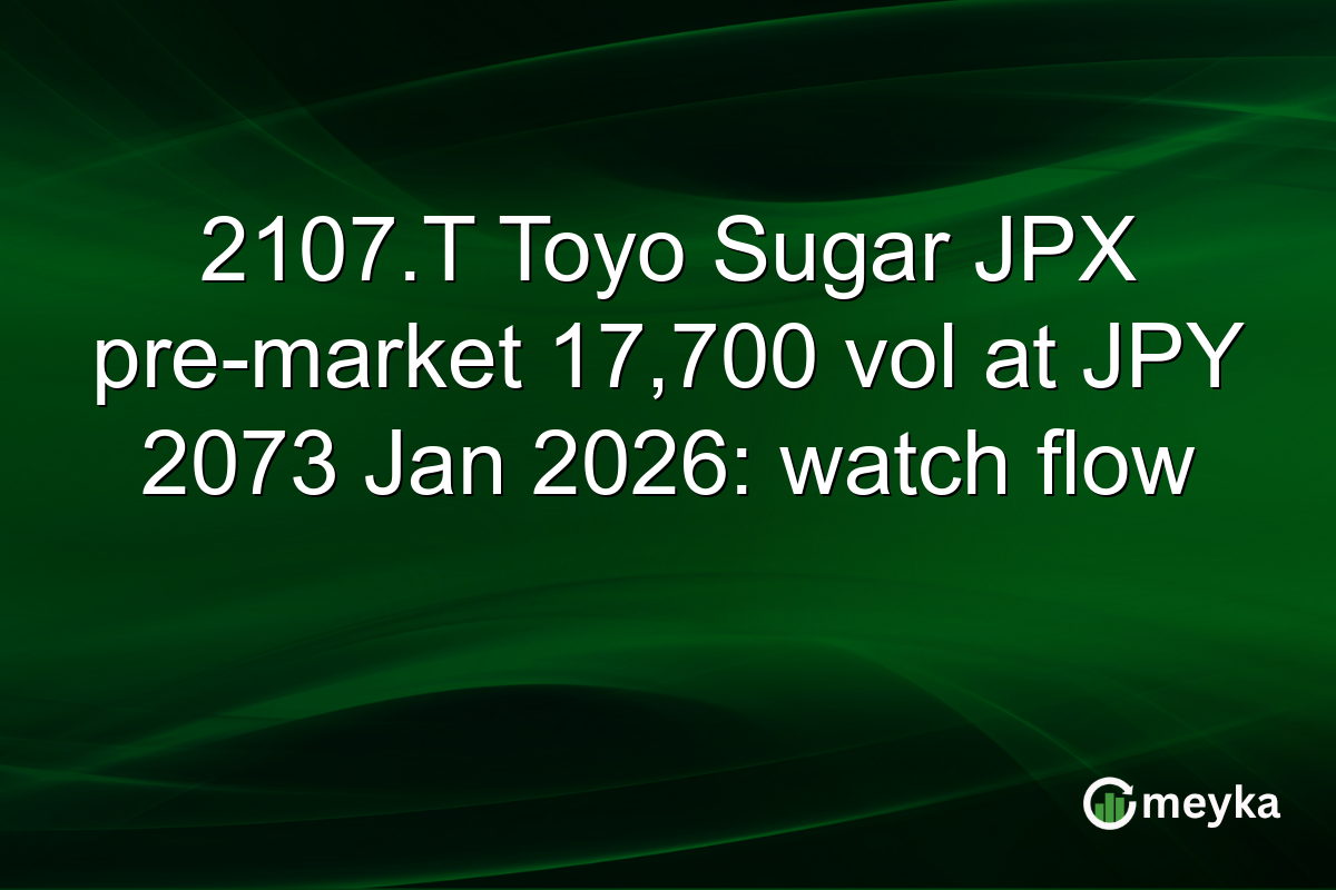 2107.T Toyo Sugar JPX pre-market 17,700 vol at JPY 2073 Jan 2026: watch flow