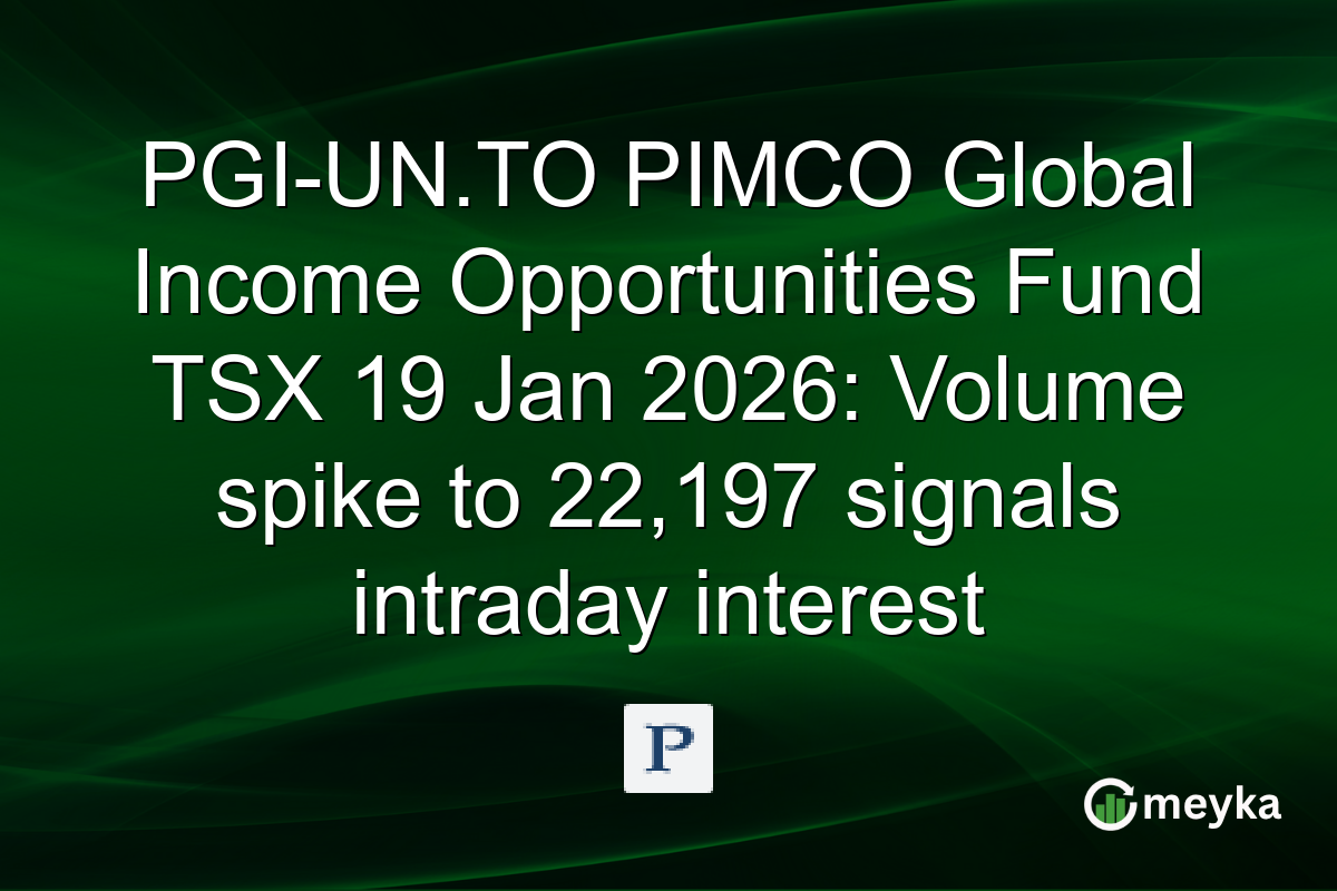 PGI-UN.TO PIMCO Global Income Opportunities Fund TSX 19 Jan 2026: Volume spike to 22,197 signals intraday interest