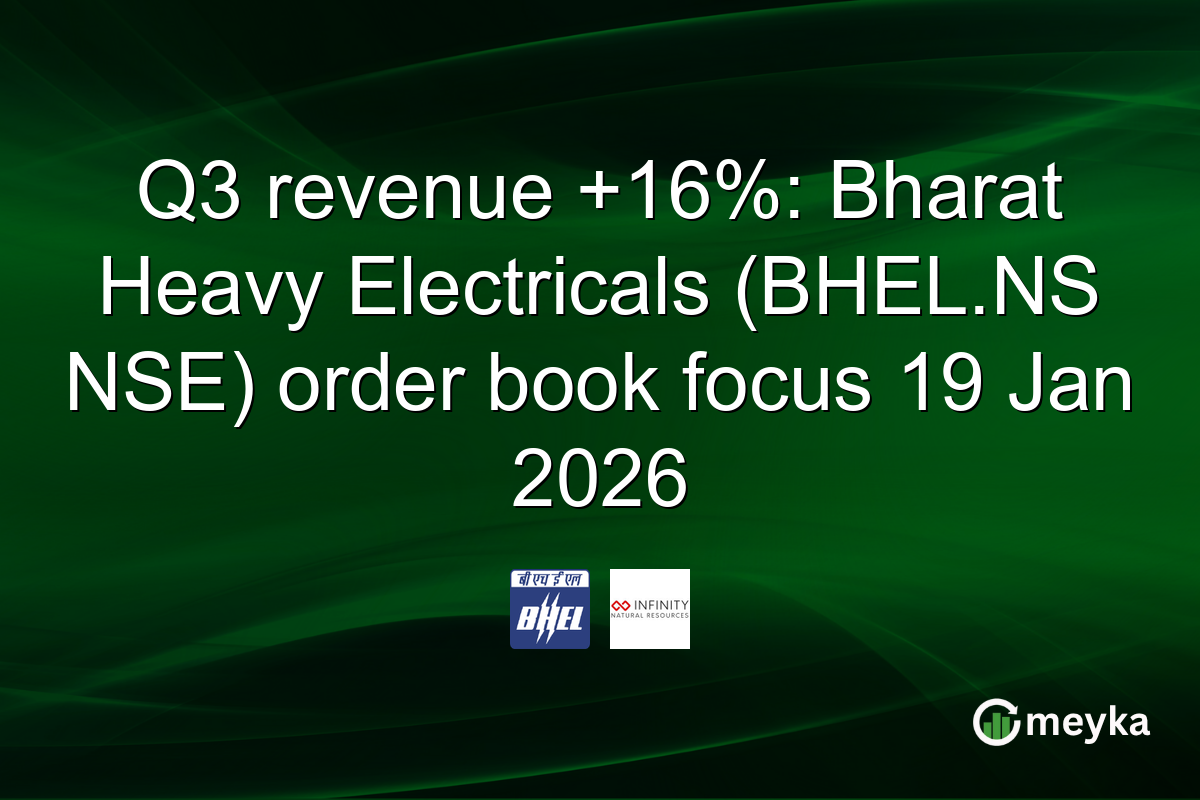 Q3 revenue +16%: Bharat Heavy Electricals (BHEL.NS NSE) order book focus 19 Jan 2026