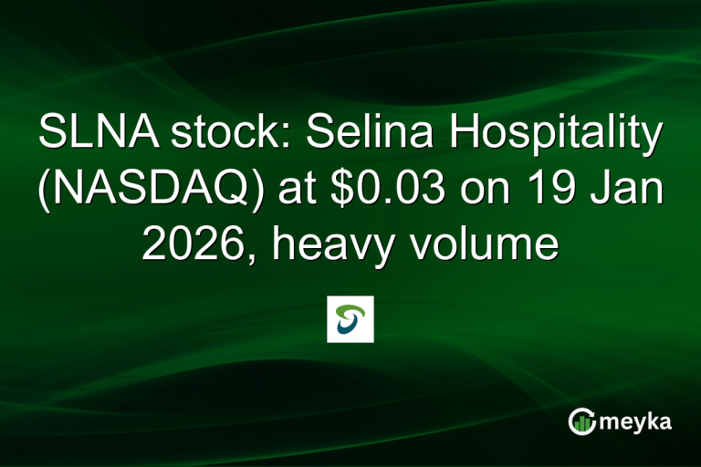 SLNA stock: Selina Hospitality (NASDAQ) at $0.03 on 19 Jan 2026, heavy volume