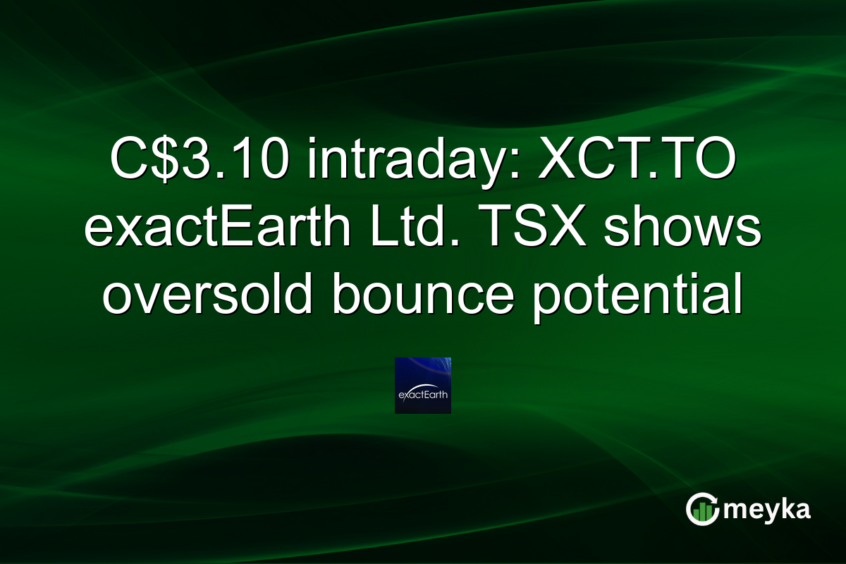 C$3.10 intraday: XCT.TO exactEarth Ltd. TSX shows oversold bounce potential