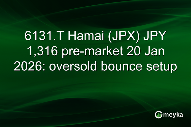 6131.T Hamai (JPX) JPY 1,316 pre-market 20 Jan 2026: oversold bounce setup