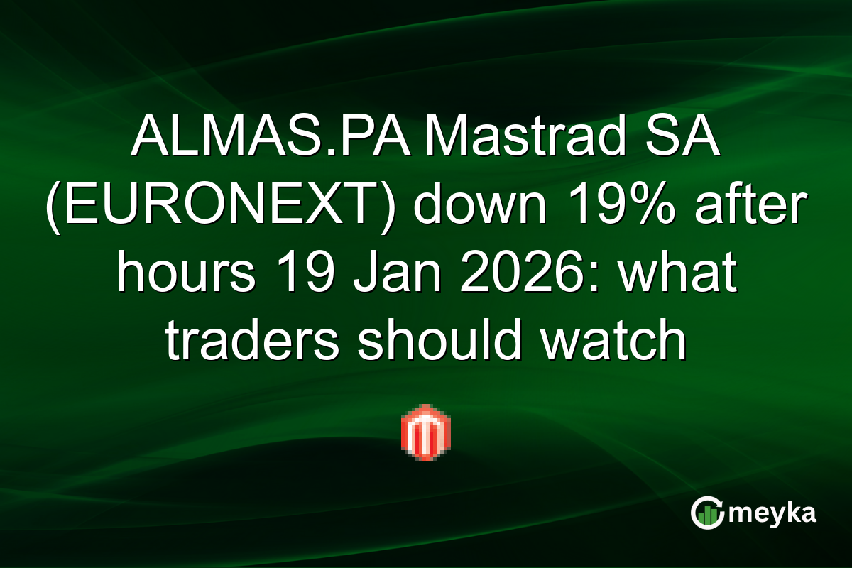 ALMAS.PA Mastrad SA (EURONEXT) down 19% after hours 19 Jan 2026: what traders should watch