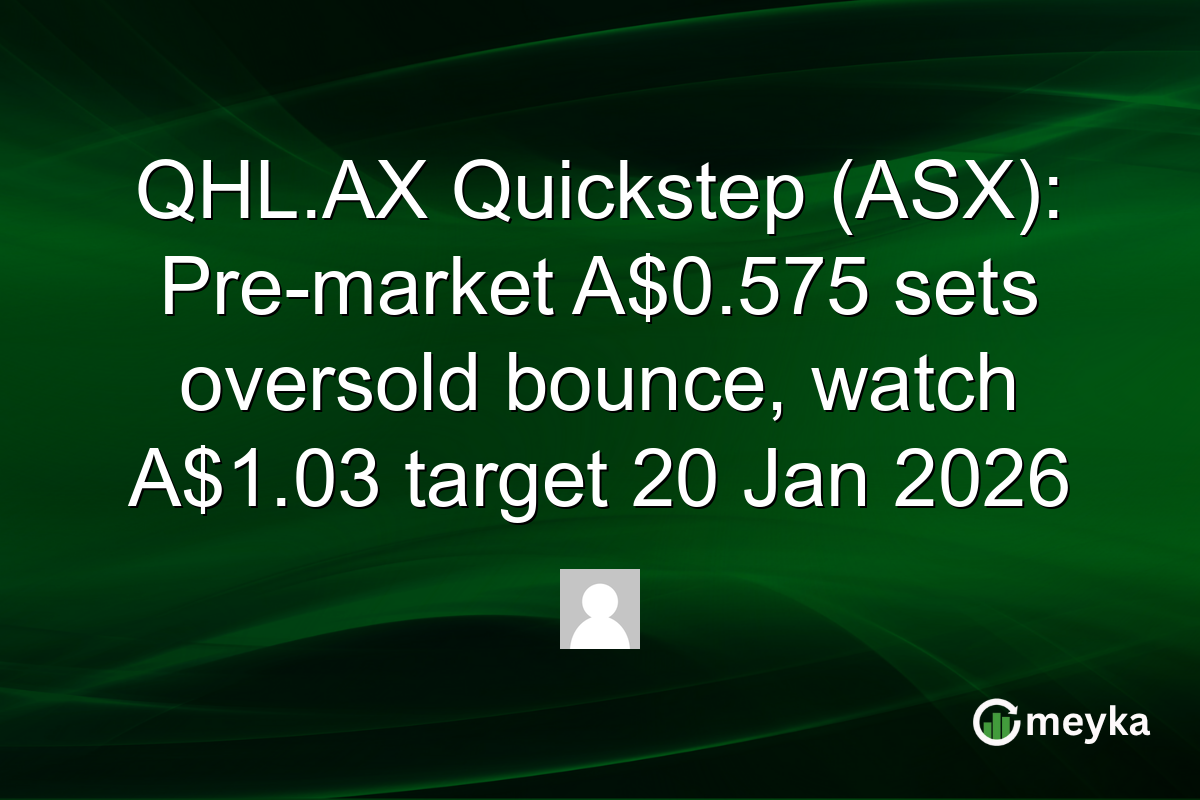 QHL.AX Quickstep (ASX): Pre-market A$0.575 sets oversold bounce, watch A$1.03 target 20 Jan 2026