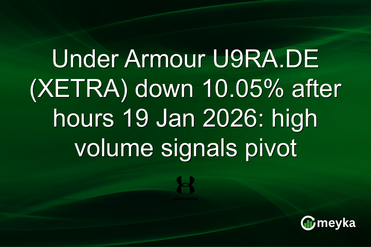 Under Armour U9RA.DE (XETRA) down 10.05% after hours 19 Jan 2026: high volume signals pivot