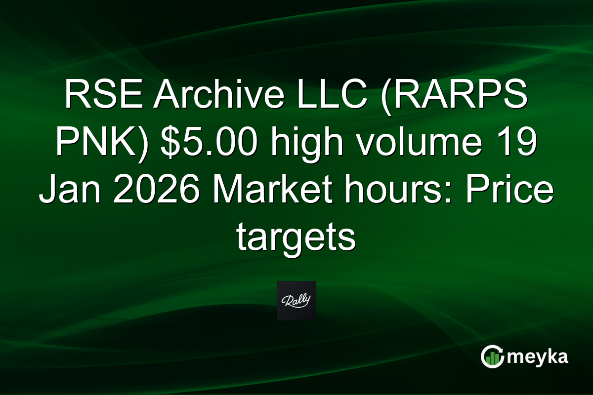 RSE Archive LLC (RARPS PNK) $5.00 high volume 19 Jan 2026 Market hours: Price targets