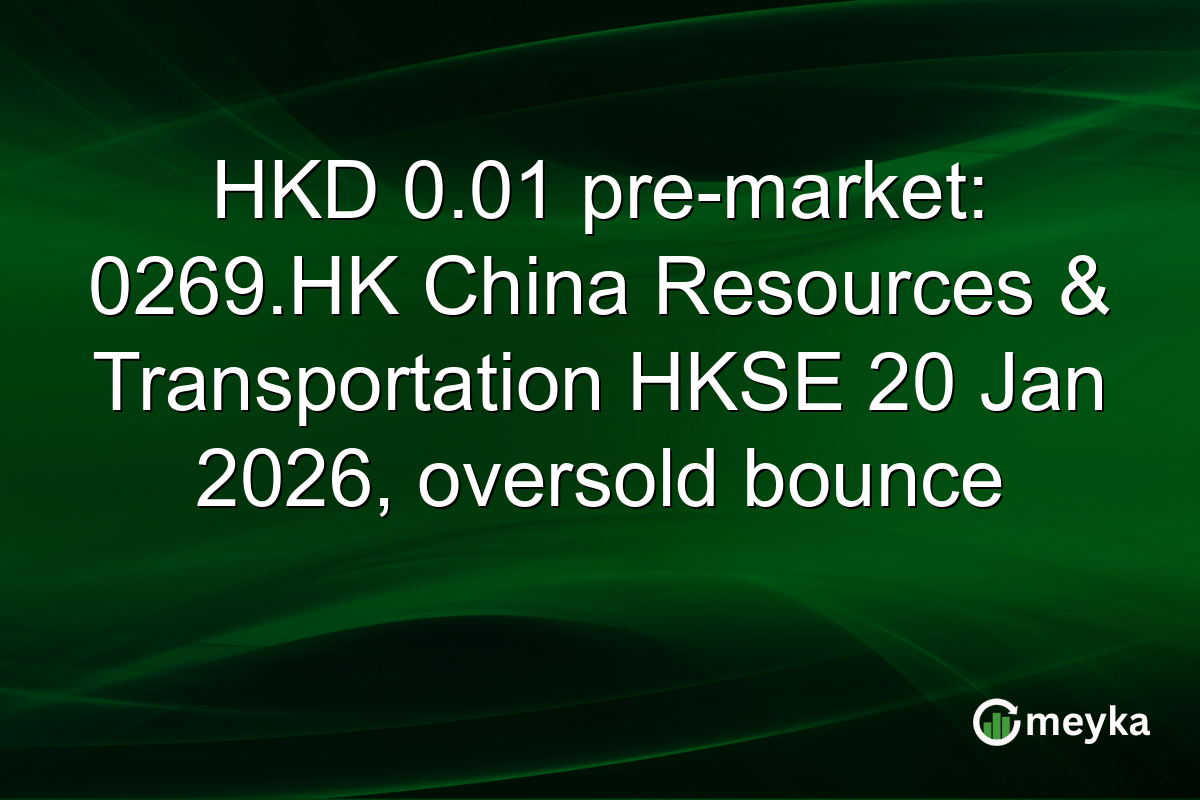 HKD 0.01 pre-market: 0269.HK China Resources & Transportation HKSE 20 Jan 2026, oversold bounce
