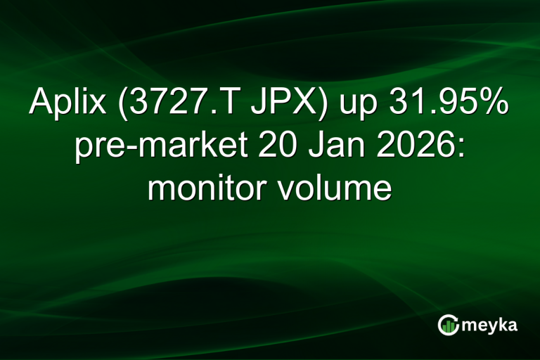 Aplix (3727.T JPX) up 31.95% pre-market 20 Jan 2026: monitor volume