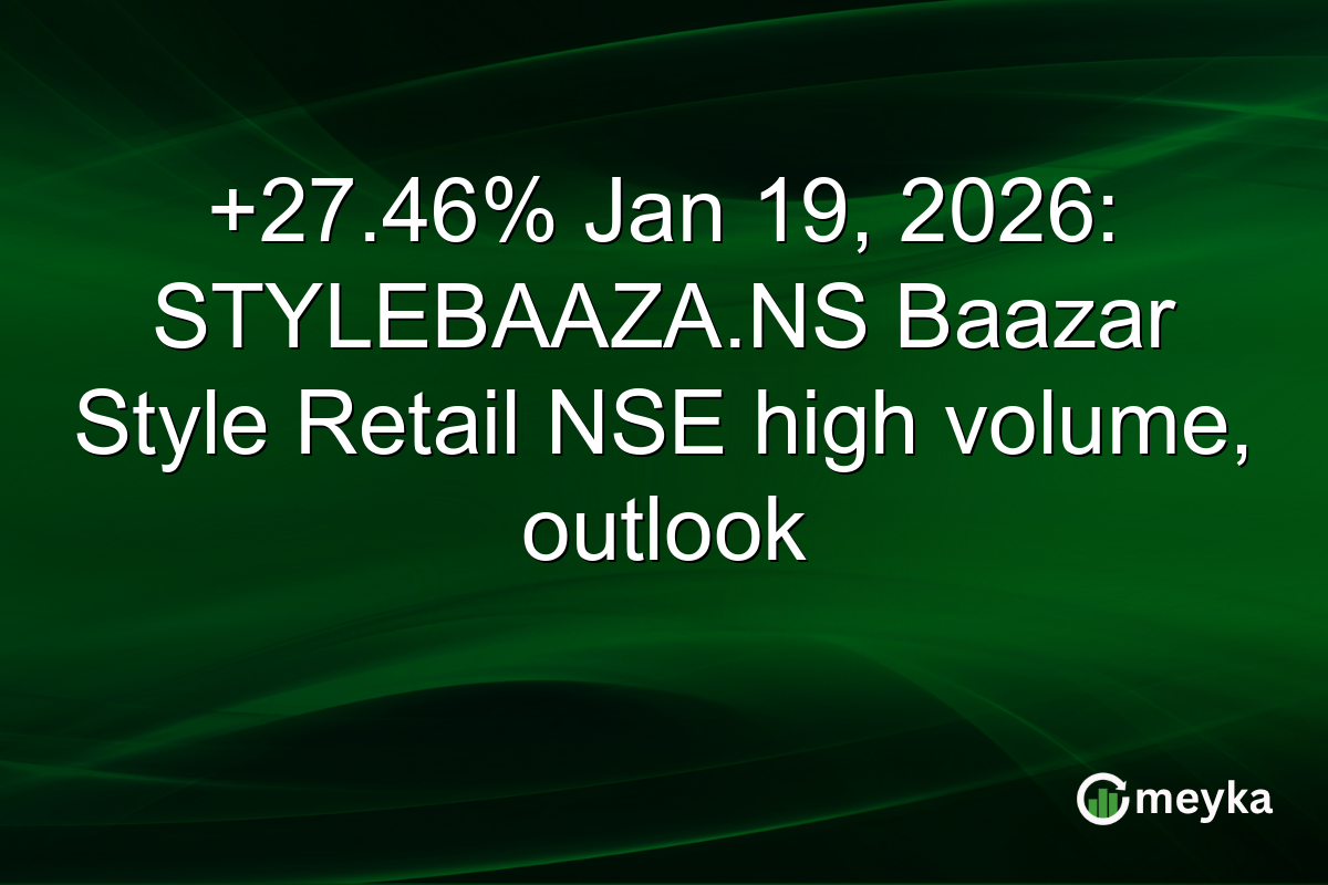 +27.46% Jan 19, 2026: STYLEBAAZA.NS Baazar Style Retail NSE high volume, outlook