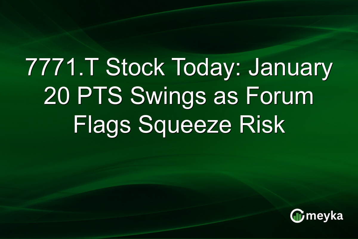 7771.T Stock Today: January 20 PTS Swings as Forum Flags Squeeze Risk