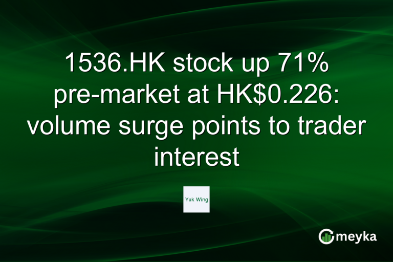 1536.HK stock up 71% pre-market at HK$0.226: volume surge points to trader interest