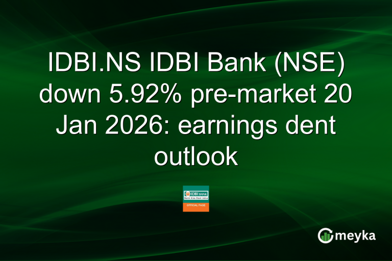 IDBI.NS IDBI Bank (NSE) down 5.92% pre-market 20 Jan 2026: earnings dent outlook
