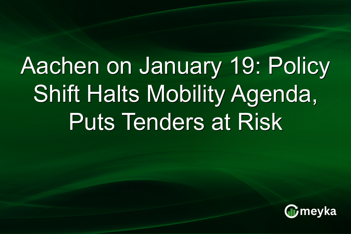 Aachen on January 19: Policy Shift Halts Mobility Agenda, Puts Tenders at Risk