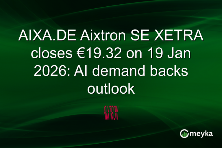 AIXA.DE Aixtron SE XETRA closes €19.32 on 19 Jan 2026: AI demand backs outlook