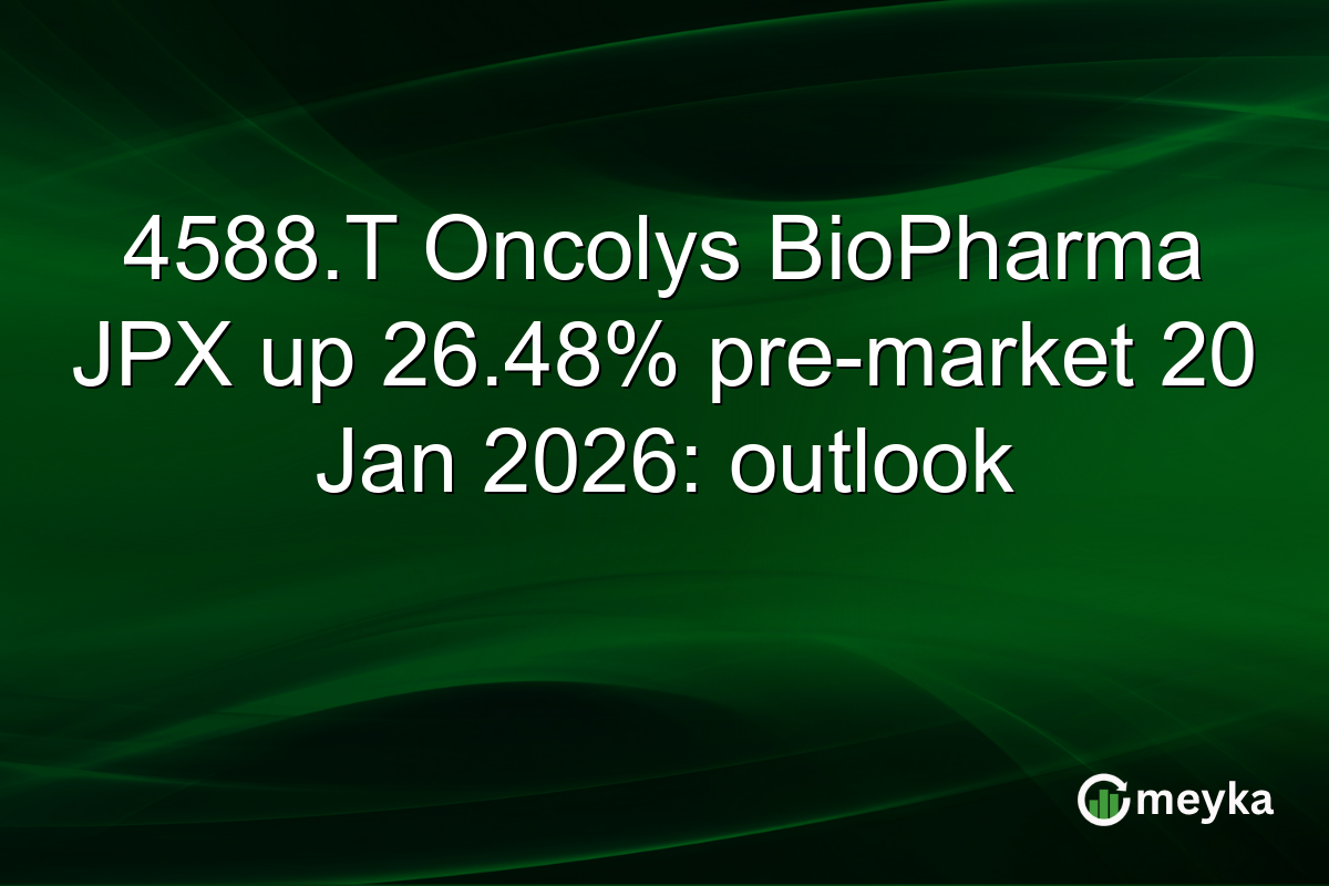 4588.T Oncolys BioPharma JPX up 26.48% pre-market 20 Jan 2026: outlook