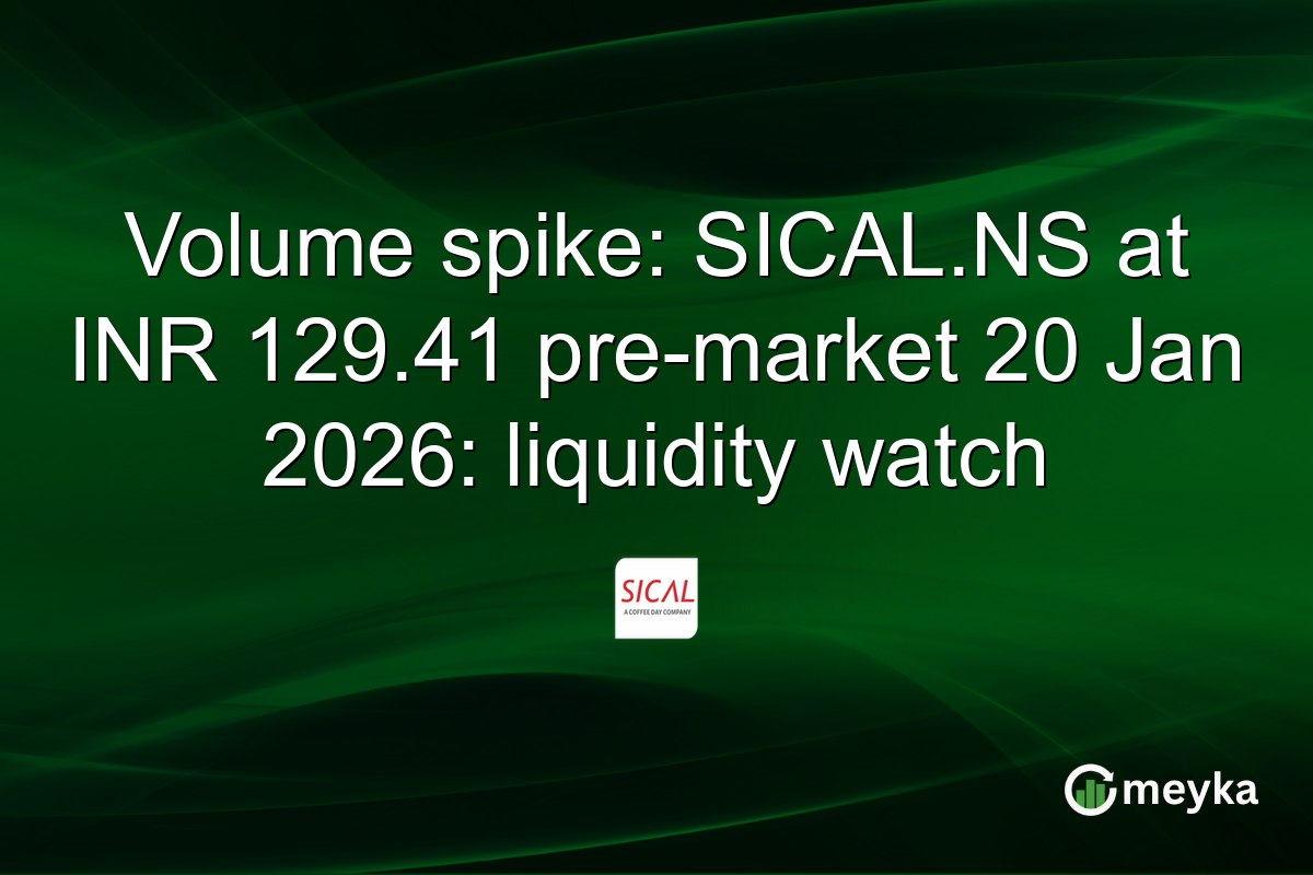 Volume spike: SICAL.NS at INR 129.41 pre-market 20 Jan 2026: liquidity watch
