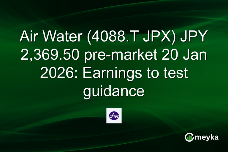 Air Water (4088.T JPX) JPY 2,369.50 pre-market 20 Jan 2026: Earnings to test guidance