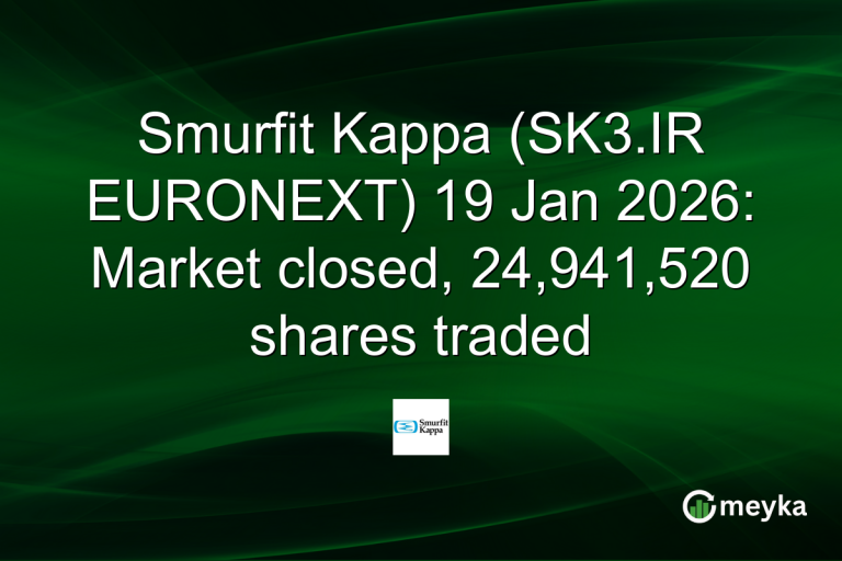Smurfit Kappa (SK3.IR EURONEXT) 19 Jan 2026: Market closed, 24,941,520 shares traded