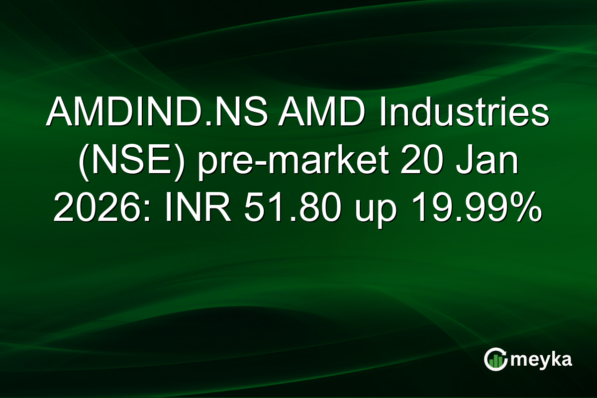 AMDIND.NS AMD Industries (NSE) pre-market 20 Jan 2026: INR 51.80 up 19.99%