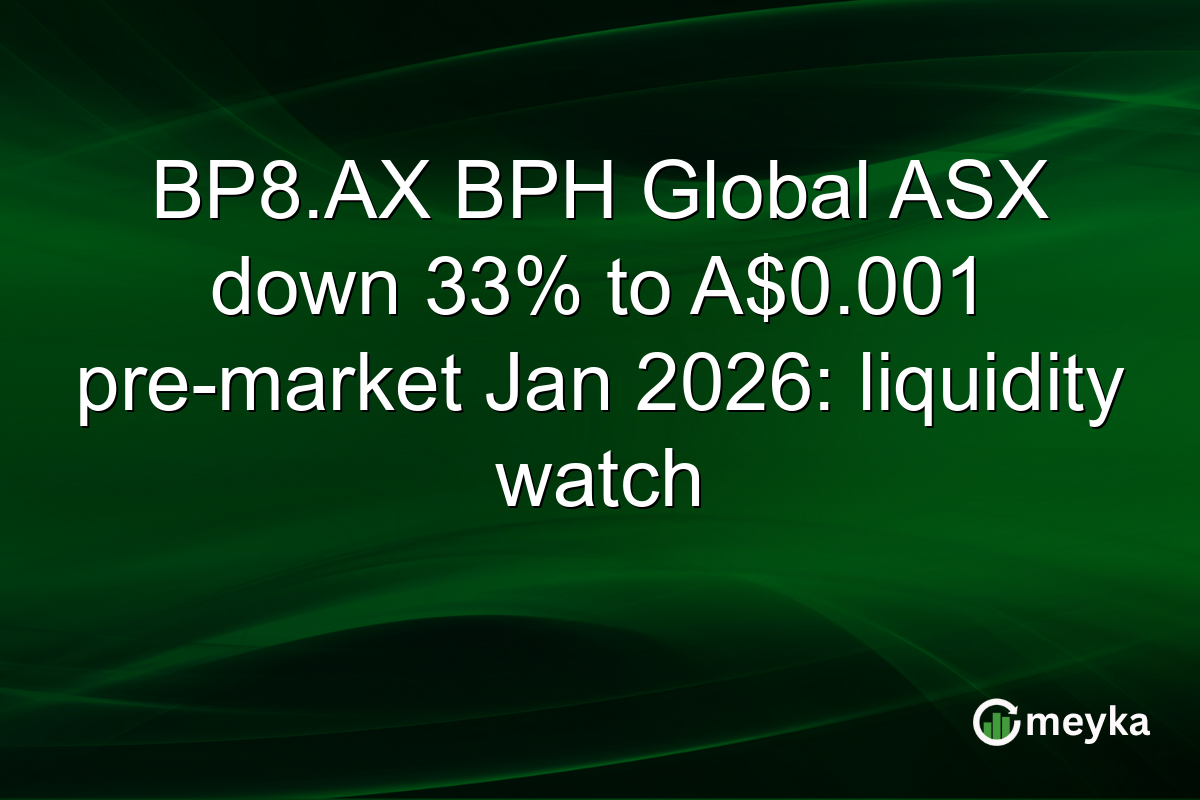 BP8.AX BPH Global ASX down 33% to A$0.001 pre-market Jan 2026: liquidity watch