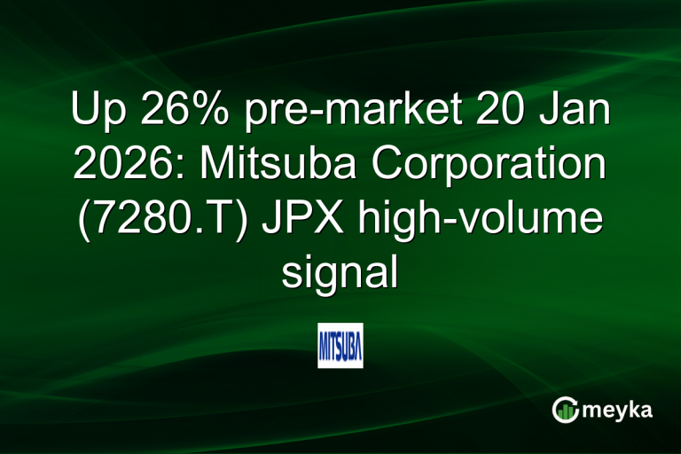Up 26% pre-market 20 Jan 2026: Mitsuba Corporation (7280.T) JPX high-volume signal