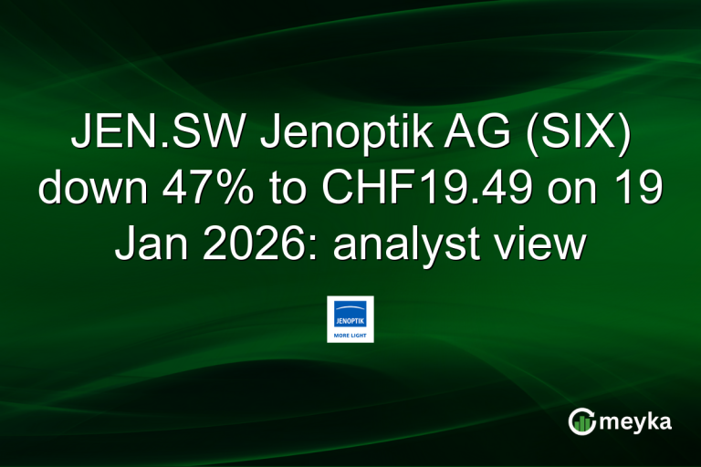JEN.SW Jenoptik AG (SIX) down 47% to CHF19.49 on 19 Jan 2026: analyst view