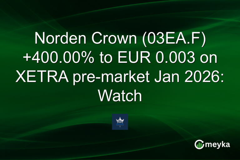 Norden Crown (03EA.F) +400.00% to EUR 0.003 on XETRA pre-market Jan 2026: Watch