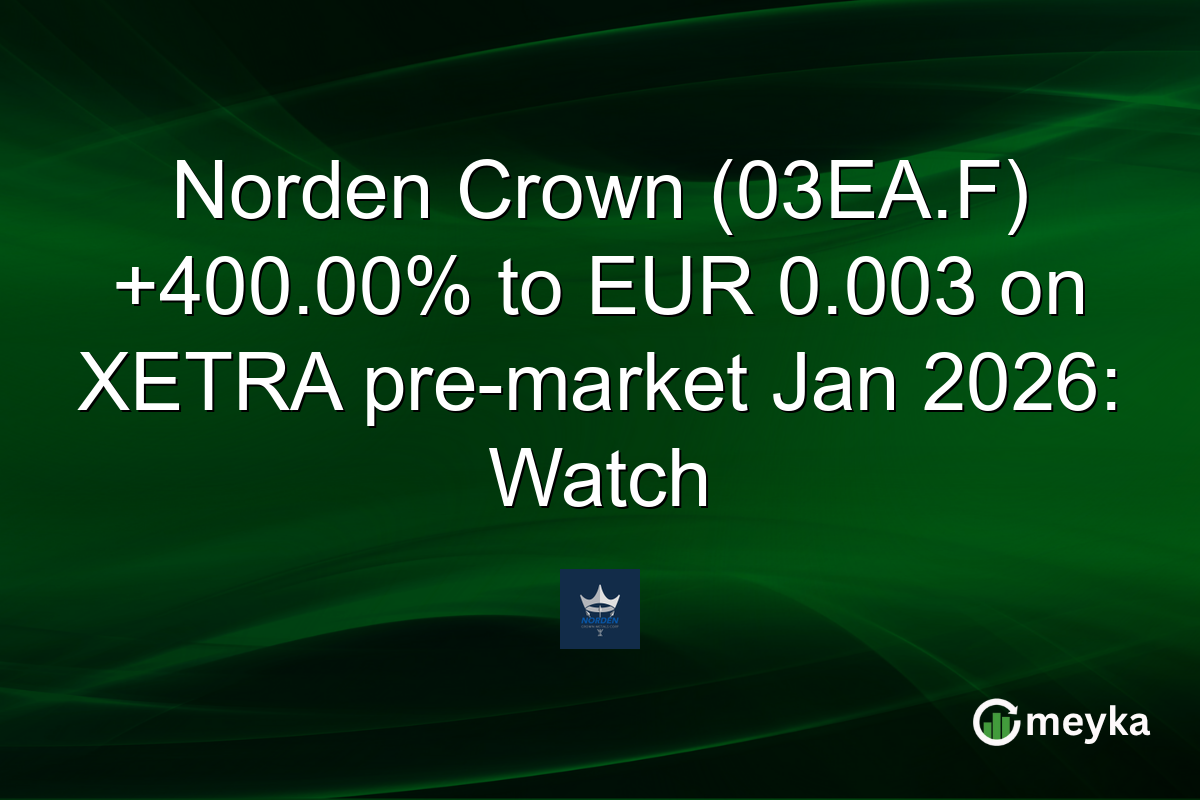 Norden Crown (03EA.F) +400.00% to EUR 0.003 on XETRA pre-market Jan 2026: Watch
