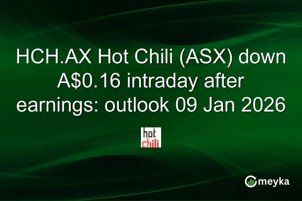 HCH.AX Hot Chili (ASX) down A$0.16 intraday after earnings: outlook 09 Jan 2026