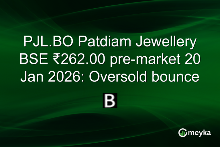 PJL.BO Patdiam Jewellery BSE ₹262.00 pre-market 20 Jan 2026: Oversold bounce