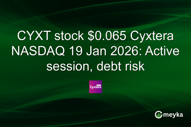 CYXT stock $0.065 Cyxtera NASDAQ 19 Jan 2026: Active session, debt risk