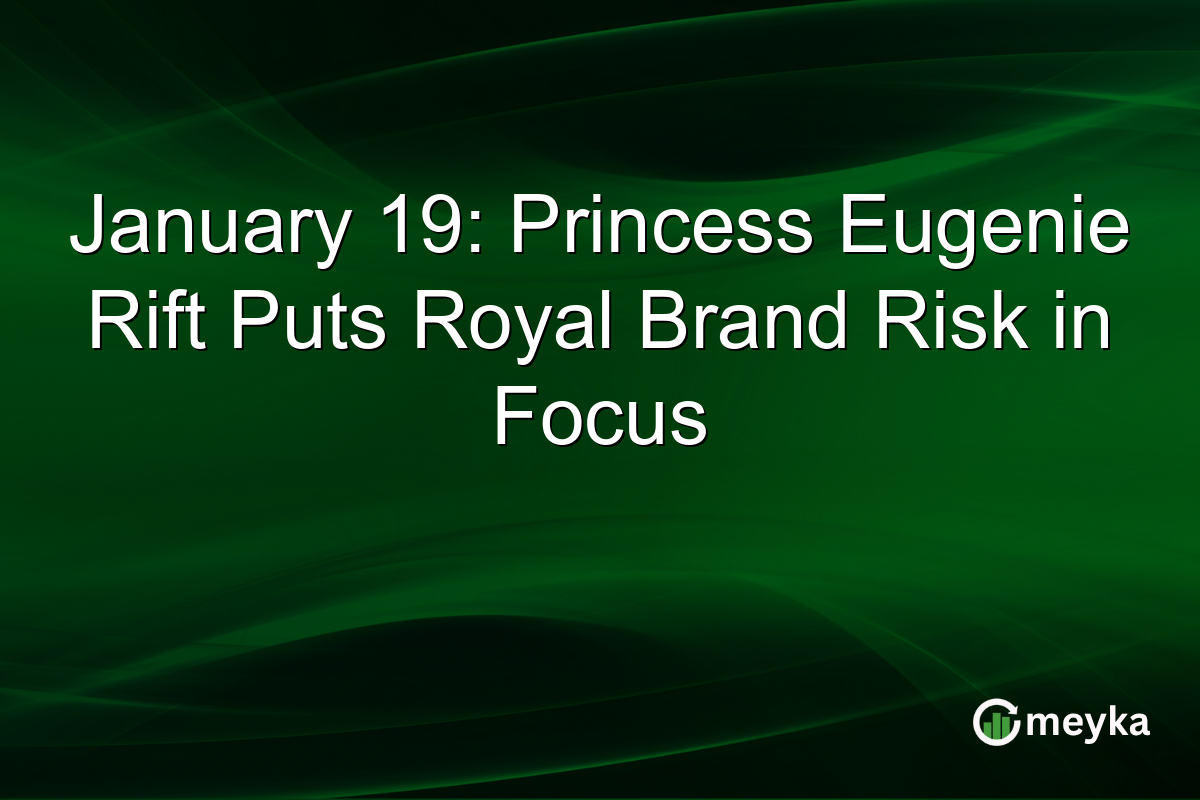 January 19: Princess Eugenie Rift Puts Royal Brand Risk in Focus