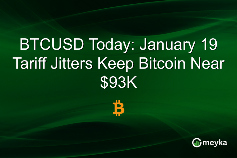 BTCUSD Today: January 19 Tariff Jitters Keep Bitcoin Near $93K