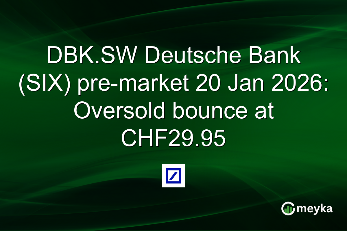 DBK.SW Deutsche Bank (SIX) pre-market 20 Jan 2026: Oversold bounce at CHF29.95