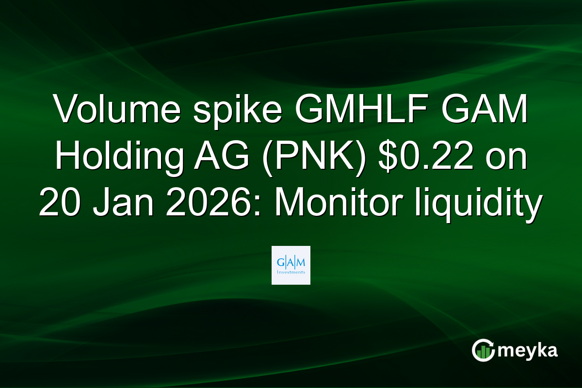 Volume spike GMHLF GAM Holding AG (PNK) $0.22 on 20 Jan 2026: Monitor liquidity