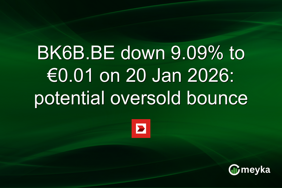 BK6B.BE down 9.09% to €0.01 on 20 Jan 2026: potential oversold bounce
