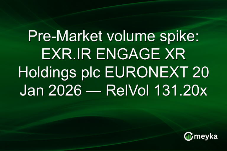 Pre-Market volume spike: EXR.IR ENGAGE XR Holdings plc EURONEXT 20 Jan 2026 — RelVol 131.20x