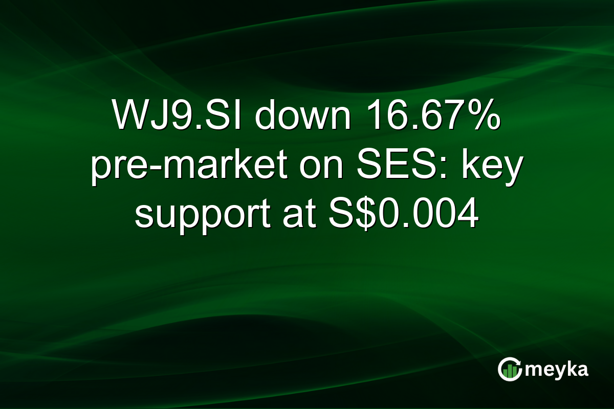 WJ9.SI down 16.67% pre-market on SES: key support at S$0.004