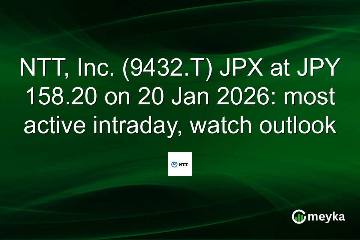 NTT, Inc. (9432.T) JPX at JPY 158.20 on 20 Jan 2026: most active intraday, watch outlook